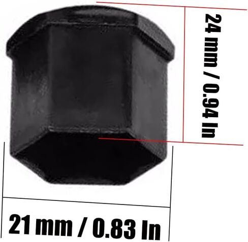 QPINGH 20PCS Car Wheel Nut Caps, 17mm Universal Lug Nut Covers Bolt Caps, Auto Hub Screw Protector with Remover Tool, Black in Saudi Arabia