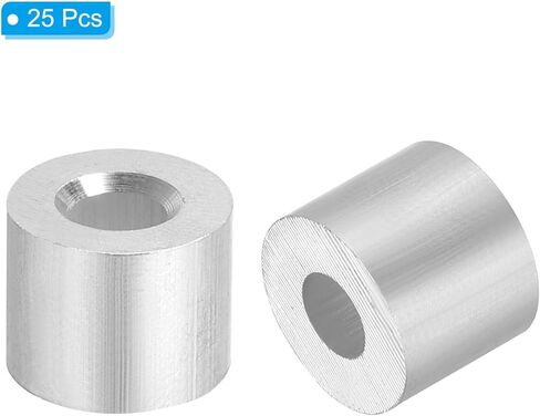 PATIKIL 1/6 بوصة/4 مم سلك إيقاف الأكمام، 25 حزمة من الألومنيوم حلقة كم لحبل الأسلاك وحلقة الكابل، فضي in Kuwait