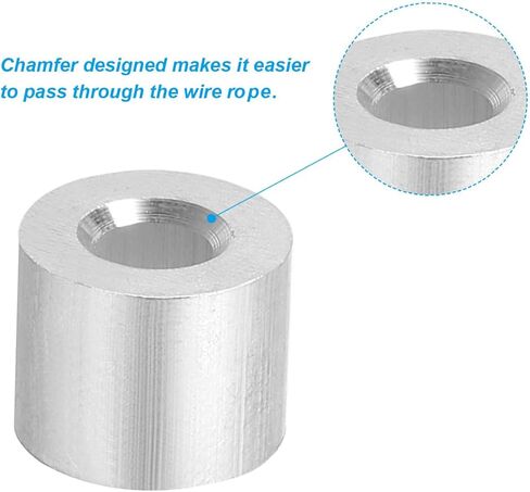 PATIKIL 1/6 بوصة/4 مم سلك إيقاف الأكمام، 25 حزمة من الألومنيوم حلقة كم لحبل الأسلاك وحلقة الكابل، فضي in Kuwait
