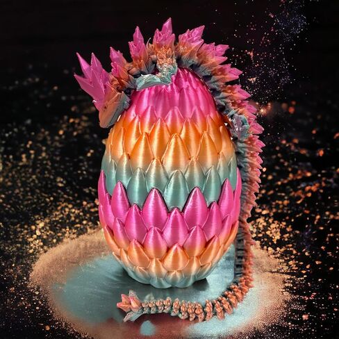 13" 3D Dragon in Egg + Gift Box - Fidget Toys, Articulated Dragon, Sensory Toys for Autism, ADHD, Stress Toys, Dragon Toys, Dragon Eggs, Desk Toys, Fidget Dragon (Laser Green) in Saudi Arabia