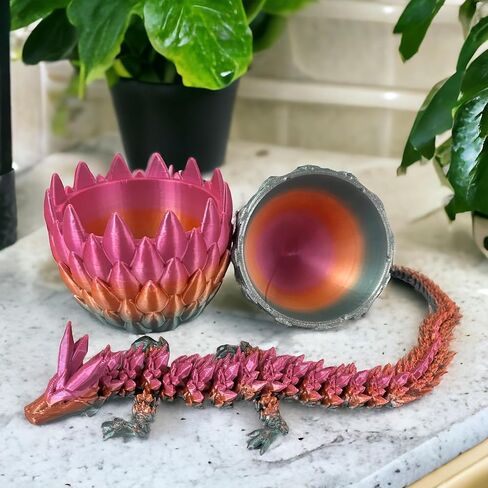 13" 3D Dragon in Egg + Gift Box - Fidget Toys, Articulated Dragon, Sensory Toys for Autism, ADHD, Stress Toys, Dragon Toys, Dragon Eggs, Desk Toys, Fidget Dragon (Laser Green) in Saudi Arabia