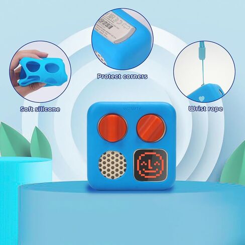 حافظة سيليكون MGZNMTY (إصدار سميك) متوافقة مع Yoto Mini - مشغل الصوت والموسيقى للأطفال، سترة مغامرة مع حبل معصم (ماكارونس) in Kuwait