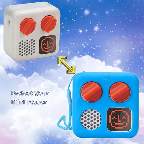 حافظة سيليكون MGZNMTY (إصدار سميك) متوافقة مع Yoto Mini - مشغل الصوت والموسيقى للأطفال، سترة مغامرة مع حبل معصم (ماكارونس) in Kuwait