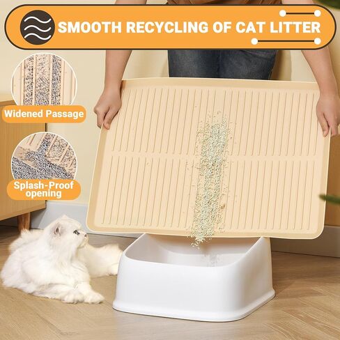 Rubber Cat Litter Mat 27'' x 20" Raised Edge, Large Cat Litter Trapping Mat for Litter Box Food-graded Silicone Waterproof Easy to Wash, Anti-slip Backing Litter Catcher Mat in Kuwait