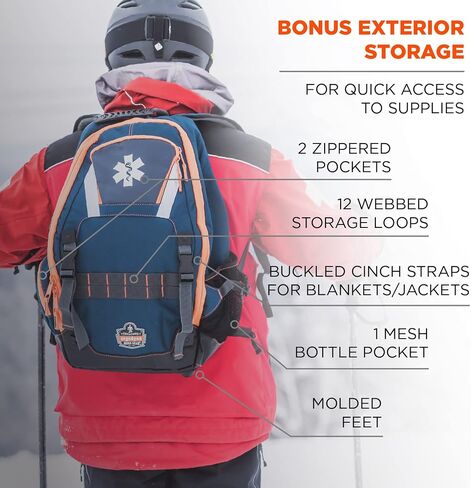 Ergodyne Arsenal 5244 Medic First Responder Trauma Backpack Jump Bag for EMS, Police, Firefighters, Blue in Saudi Arabia