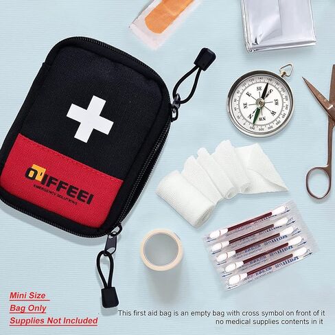 O'IFFEEI Small Mini First Aid Kit Bag Empty, Handy Portable for Camping Hiking Backpacking Car Home Office. Mini Medical Bag for Emergency and Survival. in Kuwait