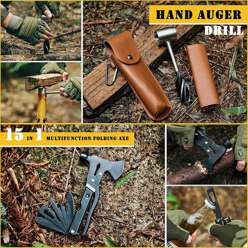 Survival First Aid Kit,99PCS Professional Survival Gear Large Hiking Backpack with Emergency Equipment Outdoor Adventure Accessories,Gift for Men Father - Brown in Saudi Arabia