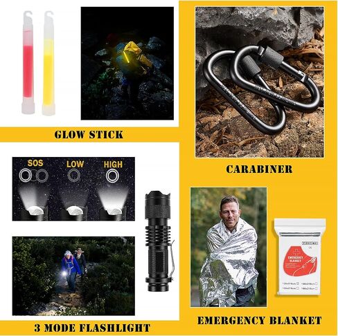Survival First Aid Kit,99PCS Professional Survival Gear Large Hiking Backpack with Emergency Equipment Outdoor Adventure Accessories,Gift for Men Father - Brown in Saudi Arabia