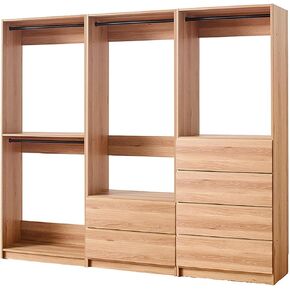 Closet System Customizible, Walk-in Wardrobe Organizer, Closet System with Hanging, Hanging Rods, Drawers, Heavy Duty Black/Model BCD 3 Closet in Saudi Arabia