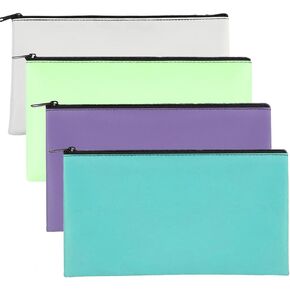 4 قطع أكياس المال مع ZIPPER ، 11 × 6.1 بوصة أكياس نقدية PU PUCHENT POUCH POUCH BANK LACK in Kuwait