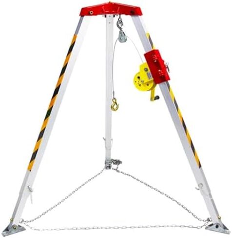 Emergency Rescue Tripod Kit - 1200Lbs Aluminum Alloy Confined Space Hoist Portable Tripod with Fall Protector & 65Ft Winch for Emergency Rescues & Safety in Saudi Arabia