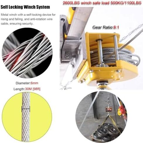 Emergency Rescue Tripod2600 lb Capacity Confined Space Tripod with 98 ft Fall Protection Equipment Ideal for Rescue Operations and Exploration Safety in Saudi Arabia