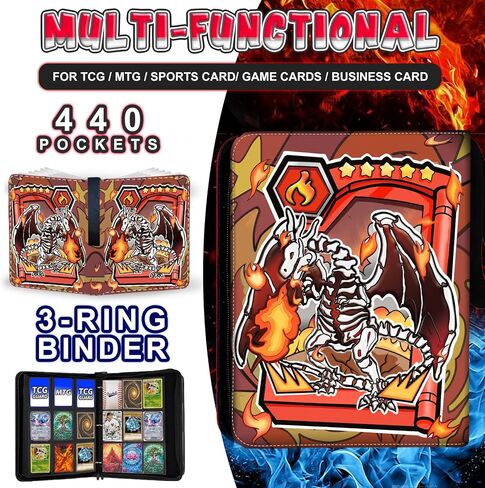 1008 Card Card Binder 9 Pocket ، موثق بطاقات 3 حلقة مع 56 صفحة الأكمام القابلة للإزالة ، وألبوم بطاقة تجميع بطاقة تداول عالية التخزين مقاومة للماء Careing Card Abrum for MTG TCG Cards in Saudi Arabia