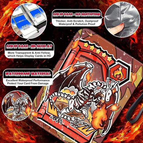 1008 Card Card Binder 9 Pocket ، موثق بطاقات 3 حلقة مع 56 صفحة الأكمام القابلة للإزالة ، وألبوم بطاقة تجميع بطاقة تداول عالية التخزين مقاومة للماء Careing Card Abrum for MTG TCG Cards in Saudi Arabia