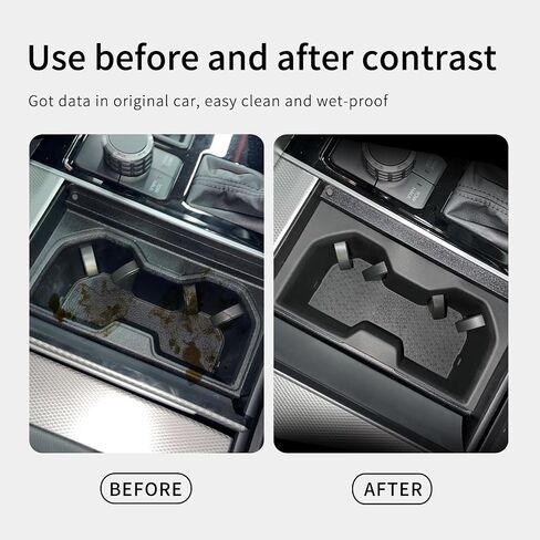 SMABEE Center Console Armrest Cup Holder Insert for Toyota Sequoia 2024 2025 / Tundra 2022-2025 Accessories TPE Armrest Rear Box Drink Organizer Interior Black in Kuwait
