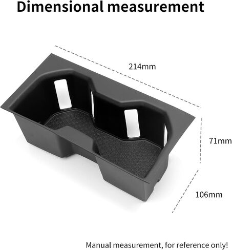 SMABEE Center Console Armrest Cup Holder Insert for Toyota Sequoia 2024 2025 / Tundra 2022-2025 Accessories TPE Armrest Rear Box Drink Organizer Interior Black in Kuwait
