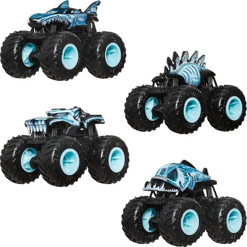 Hot Wheels Toy Cars & Monster Trucks, Sharks vs. Dinos Multipack with 2 Big Rigs, 2 1:64 Scale Monster Trucks & 2 1:64 Scale Vehicles in Saudi Arabia