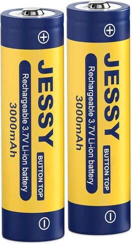 JESSY 18650 Rechargeable Battery 3.7Volt 18650 Battery Button Top 3000mAh High Capacity 18650 Batteries for Flashlights, Headlamp 4 Pack in Kuwait
