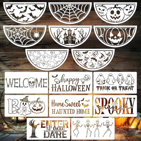 18 PCS سقوط الإستنسل للطلاء على استنسل عيد الشكر الخشب للبالغين والأطفال أوراق اليقطين الخريف. in Kuwait