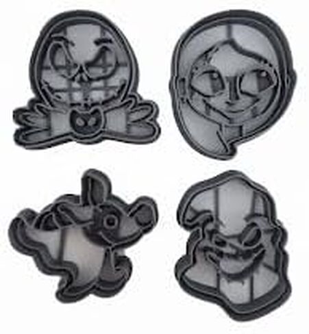 Halloween Christmas Cookie Cutter, Halloween Cookie Cutter, Fondant Cutter, Jack Cookie Cutter, Sally Cookie Cutter (Set of 4) (3.5 Inch Set) in Saudi Arabia