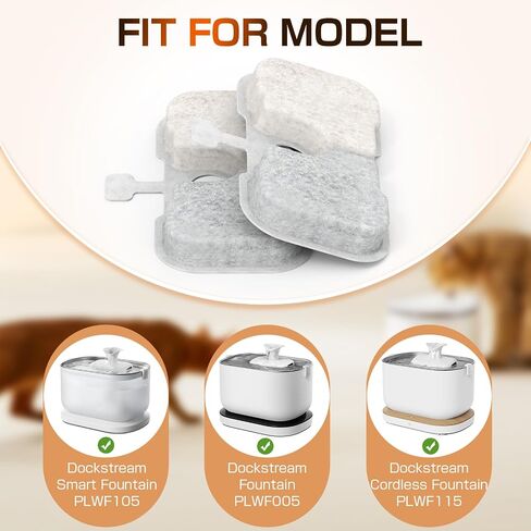 مضخة استبدال PLFF015 لنماذج نافورة مياه Petlibro Cat PLWF005 ، PLWF115 ، PLWF105 ، مضخة هادئة للغاية مع 4 مرشحات و 4 إسفنجية in Kuwait