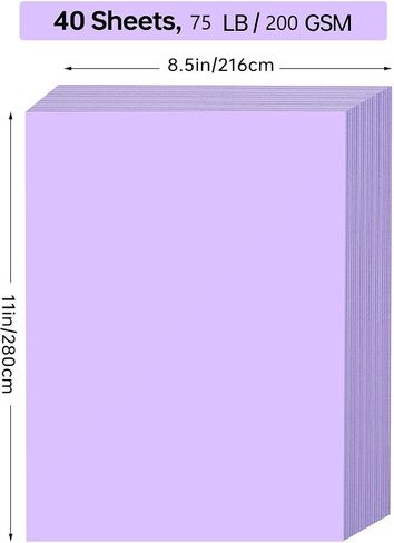 White Cardstock 8.5 x 11 Thick Paper, 40 Sheets, ThickPaper 65 LB/180 GSM, Cardstock Printer Paper 8.5 x 11, White Card Stock for Invitations, Menus, Wedding, DIY Cards in Saudi Arabia