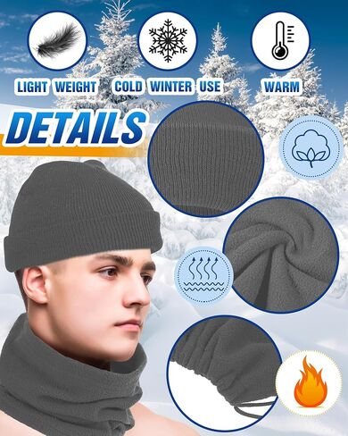Unittype 48 Pack Unisex Thermal Winter Bulk 12 Cozy Beanies, 12 Neck Warmers, 12 Pairs Winter Gloves and 12 Pairs Warm Socks for Men Women Bundle Gift Set in Saudi Arabia
