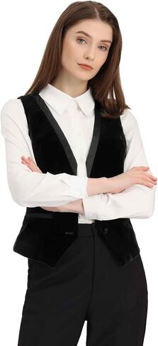 Allegra K Velvet Suit Waistcoat for Women's Retro Sleeveless Halloween Steampunk Blazer Dressy Vest in Kuwait