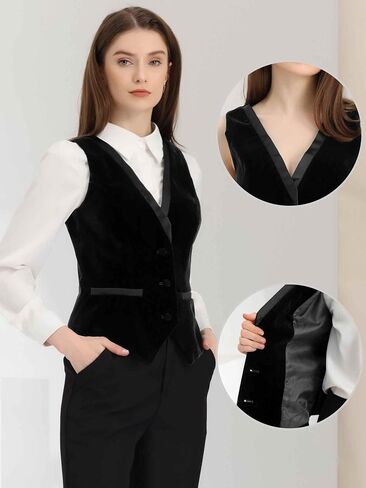 Allegra K Velvet Suit Waistcoat for Women's Retro Sleeveless Halloween Steampunk Blazer Dressy Vest in Kuwait