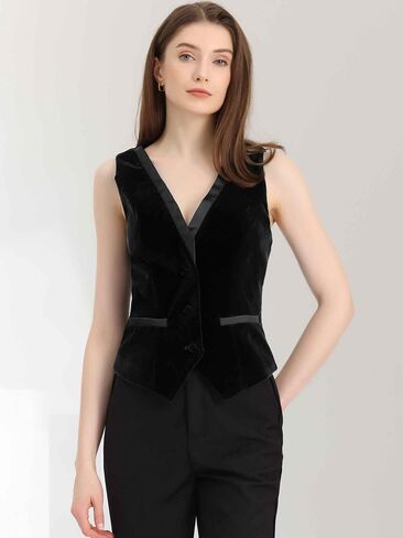 Allegra K Velvet Suit Waistcoat for Women's Retro Sleeveless Halloween Steampunk Blazer Dressy Vest in Kuwait