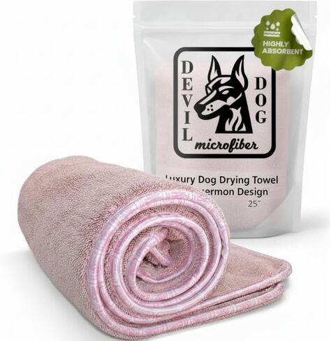 منشفة تجفيف الحيوانات الأليفة Devil Dog Dog Premium ، منشفة حمام ميكروفيات من الألياف الدقيقة للامتصاص للغاية للكلاب ، والقطط ، والحيوانات الأخرى - الرمادية ، الكبيرة 24 "× 35" 1200GSM 80 ٪ 20 ٪ مزيج in Saudi Arabia