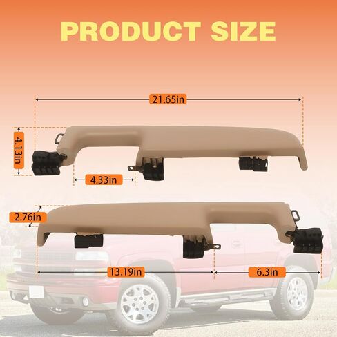 Pair Beige Front Door Armrest Handle Driver Passenger Side Compatible with 1999-2006 Suburban Tahoe Yukon Avalanche Escalade 12472876 in Saudi Arabia