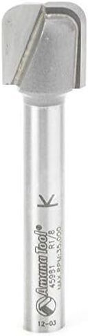 Amana Tool Bowl and Tray Plunge Router Bit, Carbide-Tipped, for Woodworking and CNC Routing, 45984, 1/4 Radius x 3/4 Dia x 5/8 x 1/2 Inch Shank in Saudi Arabia