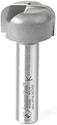Amana Tool Bowl and Tray Plunge Router Bit, Carbide-Tipped, for Woodworking and CNC Routing, 45984, 1/4 Radius x 3/4 Dia x 5/8 x 1/2 Inch Shank in Saudi Arabia