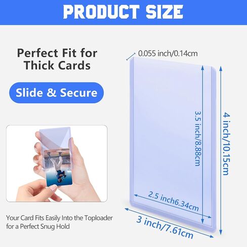 3 "× 4" حامل بطاقة تحميل سميكة أعلى لبطاقات التداول الأكمام البلاستيكية الصلبة المذكرة الصلبة المذكورة المذكورة حزمة سلسة للبيسبول TCG Sports (130PT ، 20 PCS) in Kuwait