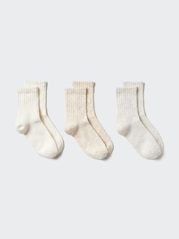 Uniqlo Socks | 3 Pairs | Crew Slub in Saudi Arabia