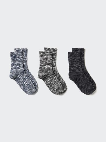 Uniqlo Socks | 3 Pairs | Crew Slub in Saudi Arabia