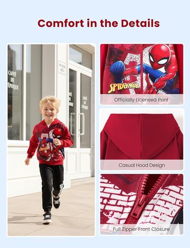 Marvel Zip Up Hoodie Spiderman Hooded Sweatshirt Lightweight Cardigan Spider-Verse Venom Outfit Toddler Boy Girl Kids 2-12Y in Saudi Arabia
