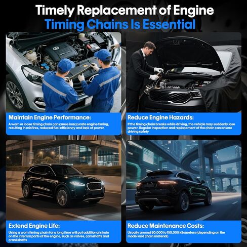 مجموعة سلسلة التوقيت لسيارة Land Rover LR4 Range Rover Sport، 2010-2015 5.0L V8، 2010-2013 3.0L V6، تحل محل OEM LR032048 LR034171، وتتضمن شدادات عمود التوازن in Kuwait