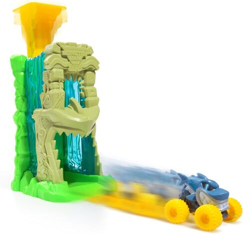 Monster Jam Mini Jams ، Megalodon Jungle Blaster Launcher Playet ، 2 شاحنات وحش ممولة حصرية وملحقات ، ألعاب للأطفال للبنين والبنات الذين تتراوح أعمارهم بين 3 وما فوق in Saudi Arabia