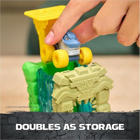 Monster Jam Mini Jams ، Megalodon Jungle Blaster Launcher Playet ، 2 شاحنات وحش ممولة حصرية وملحقات ، ألعاب للأطفال للبنين والبنات الذين تتراوح أعمارهم بين 3 وما فوق in Saudi Arabia