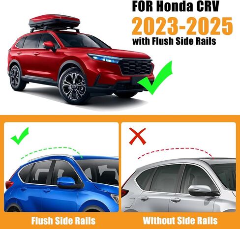 قضبان متقاطعة لسقف الألومنيوم الفضي من Zorik لسيارة Honda CR-V 2023-2025 مع قضبان جانبية، 260 رطلًا من سبائك الألومنيوم شديدة التحمل 2 مم، قضبان متقاطعة فضية لسيارات الدفع الرباعي والبضائع والتخييم والسفر | تصميم مقاوم للماء in Kuwait