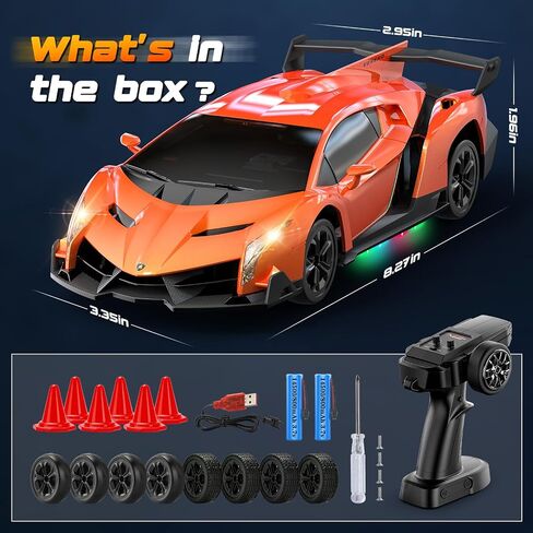 2-in-1 سيارة التحكم عن بُعد مع Transform Transform Launcher Track-1:16 RC Monster Truck Toys 2.4 جيجا هرتز ، و 360 درجة ، 360 درجة ، تقلب السيارات المصغرة والكهرباء ، هدية الشاحنة ، in Kuwait