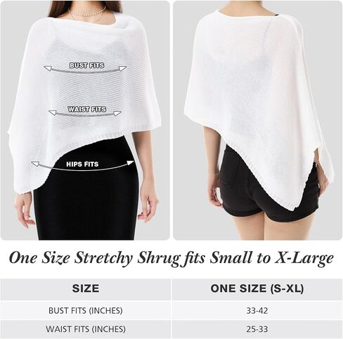 Women Sheer Poncho Shrug Fall Sheer Blouse Top Acrylic Lightweight Poncho Bolero for Evening Dress (Blue) in Kuwait