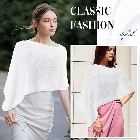 Women Sheer Poncho Shrug Fall Sheer Blouse Top Acrylic Lightweight Poncho Bolero for Evening Dress (Blue) in Kuwait