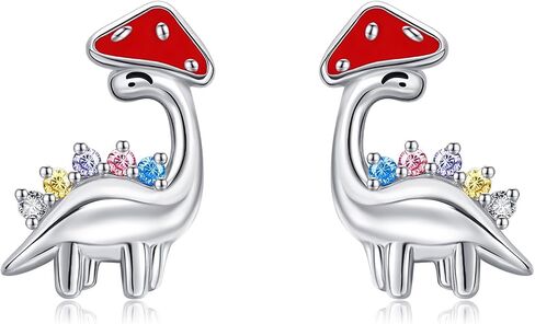 Duck Earrings Sterling Silver Opal Duck Stud Earrings Animal Christmas Jewelry for Women Mom in Saudi Arabia