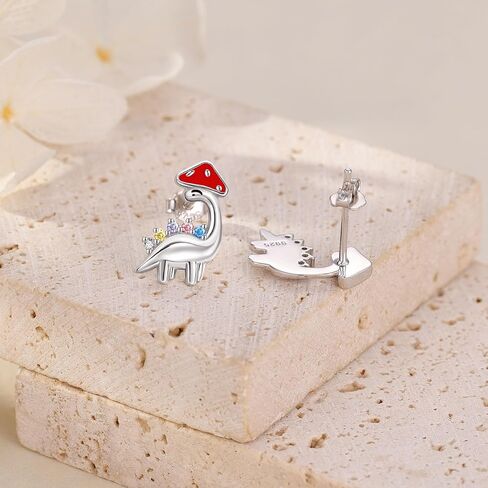 Duck Earrings Sterling Silver Opal Duck Stud Earrings Animal Christmas Jewelry for Women Mom in Saudi Arabia