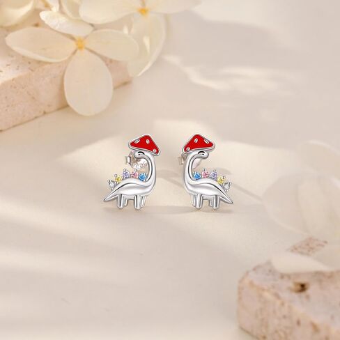 Duck Earrings Sterling Silver Opal Duck Stud Earrings Animal Christmas Jewelry for Women Mom in Saudi Arabia