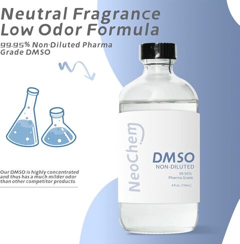 Dimethyl Sulfoxide (DMSO) 99.95% Pure Liquid |8 oz. DMSO Pharma Grade Non-diluted | Undiluted & Odorless, Contained in Premium Glass Bottle in Saudi Arabia