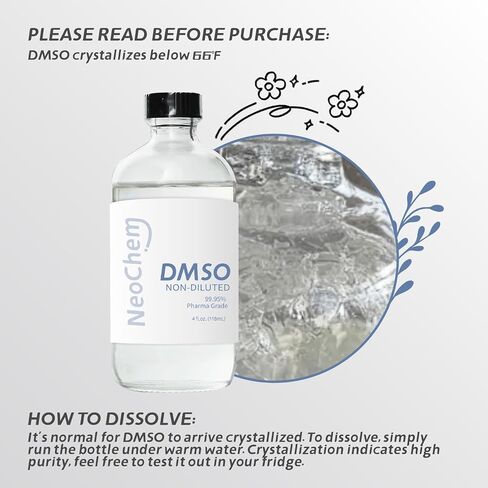 Dimethyl Sulfoxide (DMSO) 99.95% Pure Liquid |8 oz. DMSO Pharma Grade Non-diluted | Undiluted & Odorless, Contained in Premium Glass Bottle in Saudi Arabia